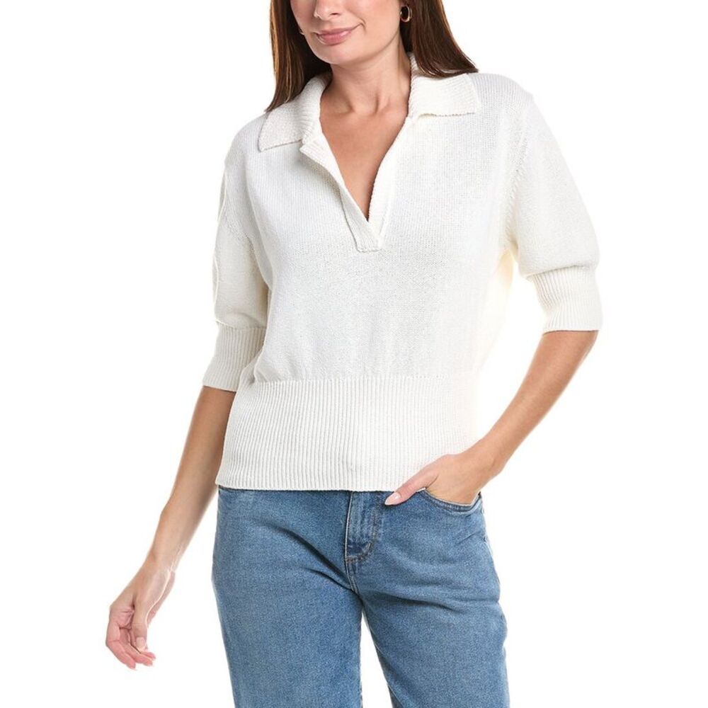 Proenza Schouler Womens Reeve Polo Sweater, White